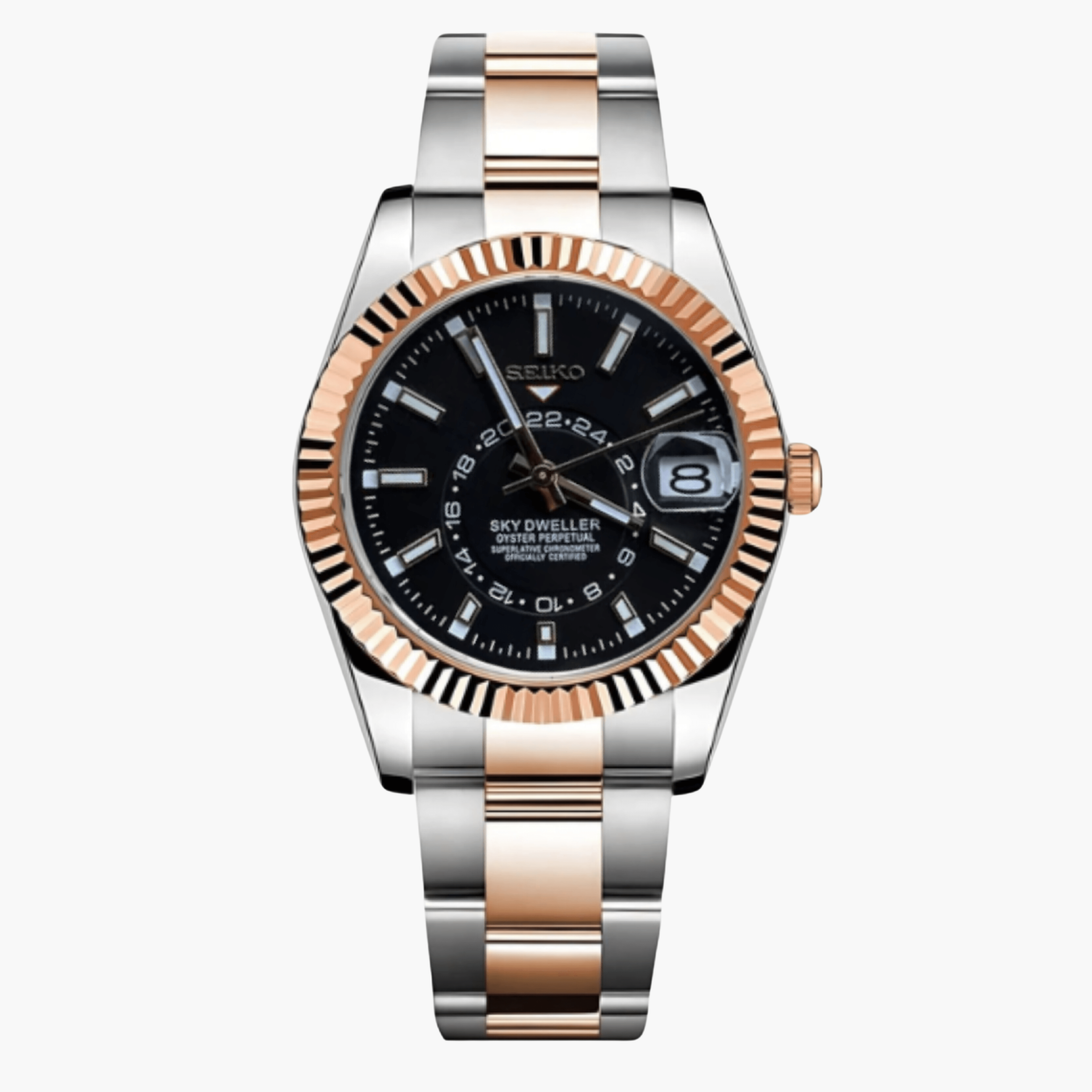 SeikoDweller Silver/Rosegold Black