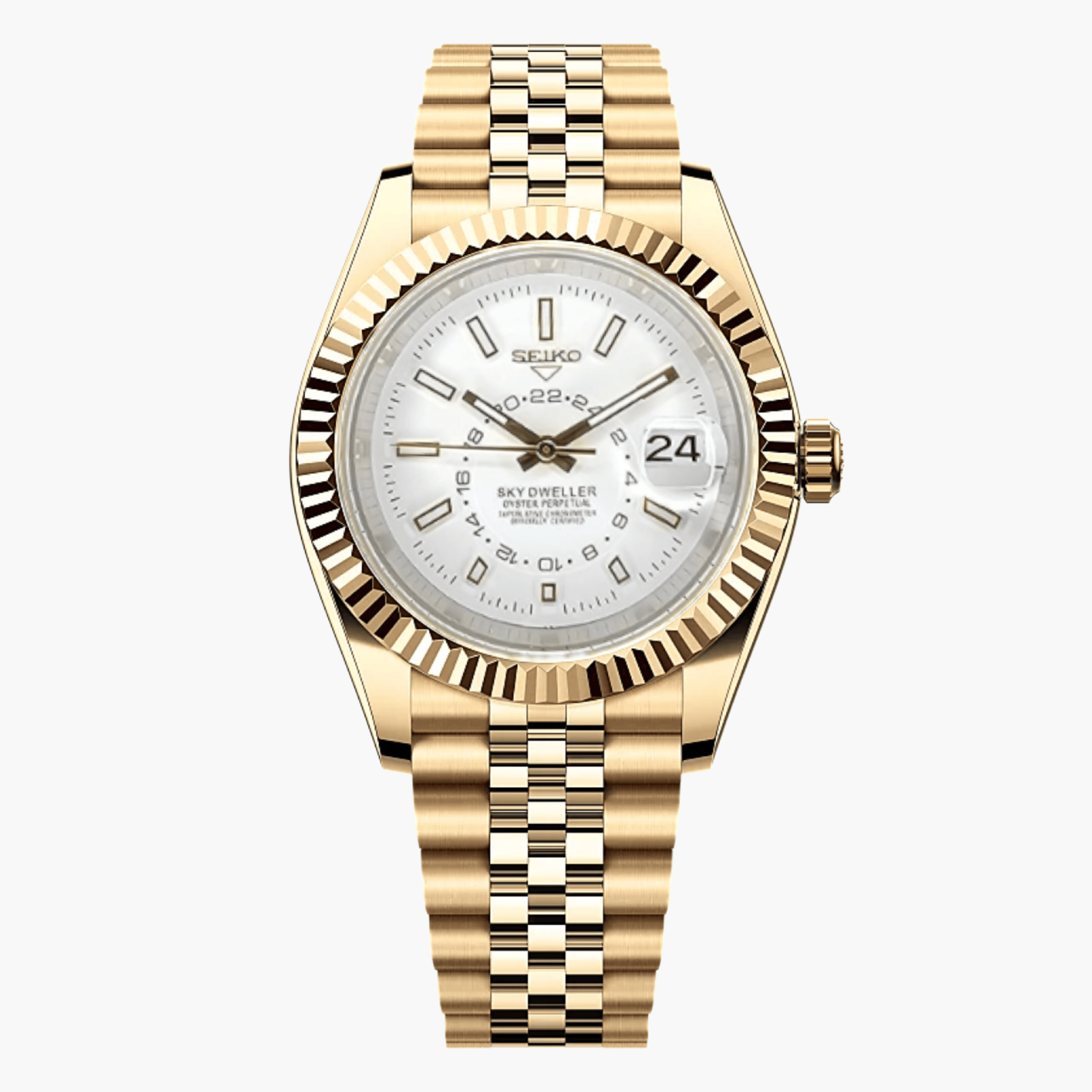 SeikoDweller Gold White