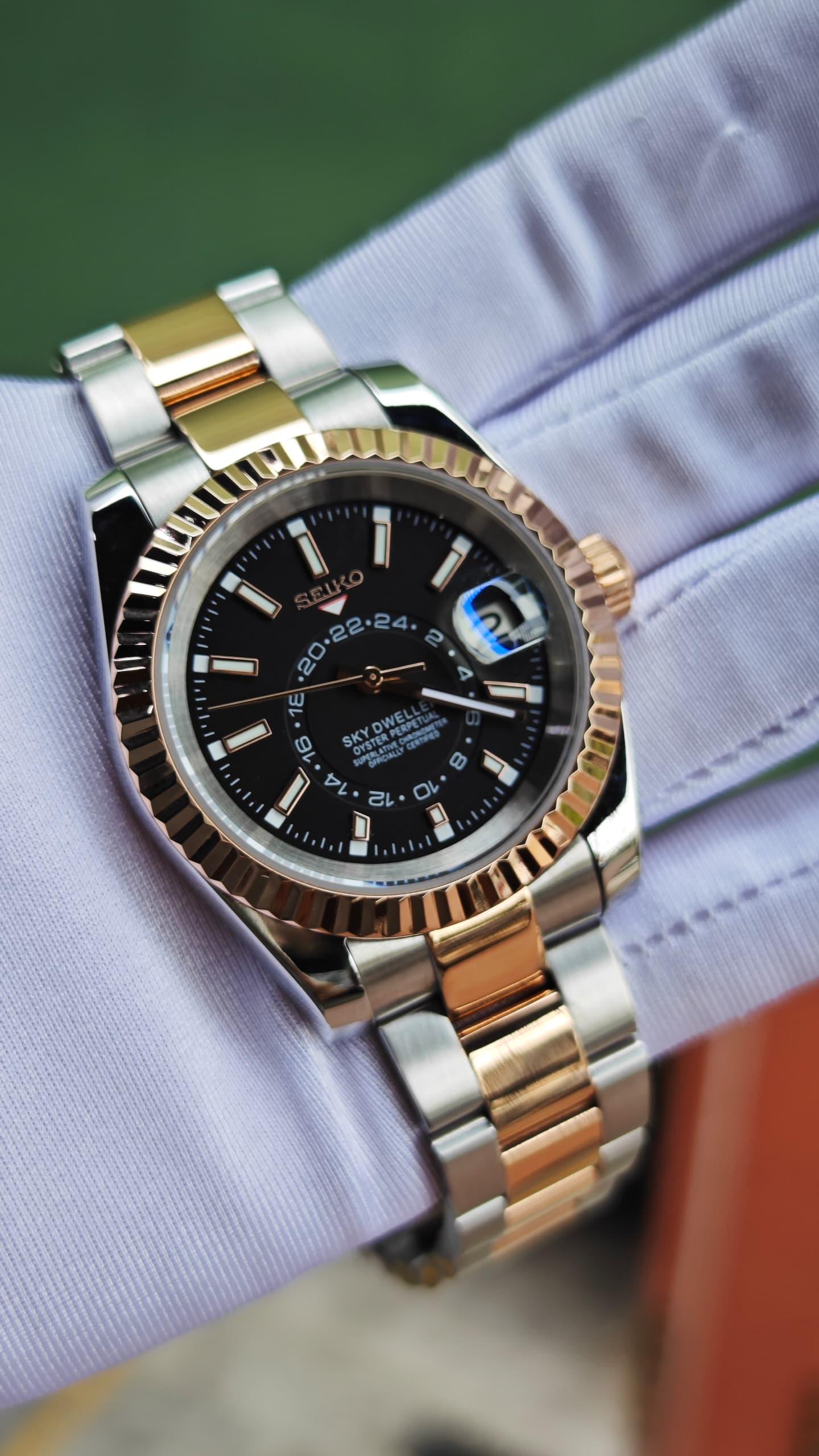 SeikoDweller Silver/Rosegold Black